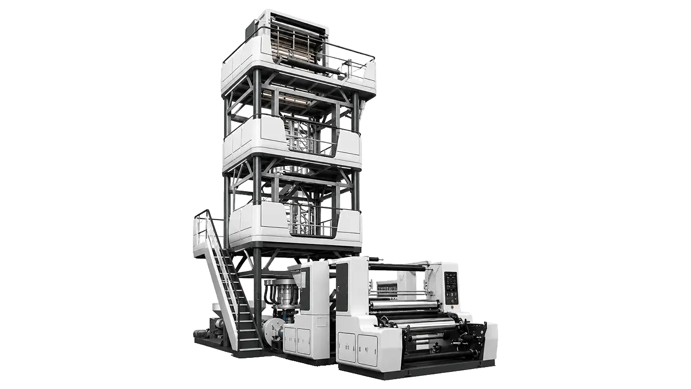 LayerQuestar 2-layer AB blown film machine — dual extruder co-extrusion LDPE HDPE