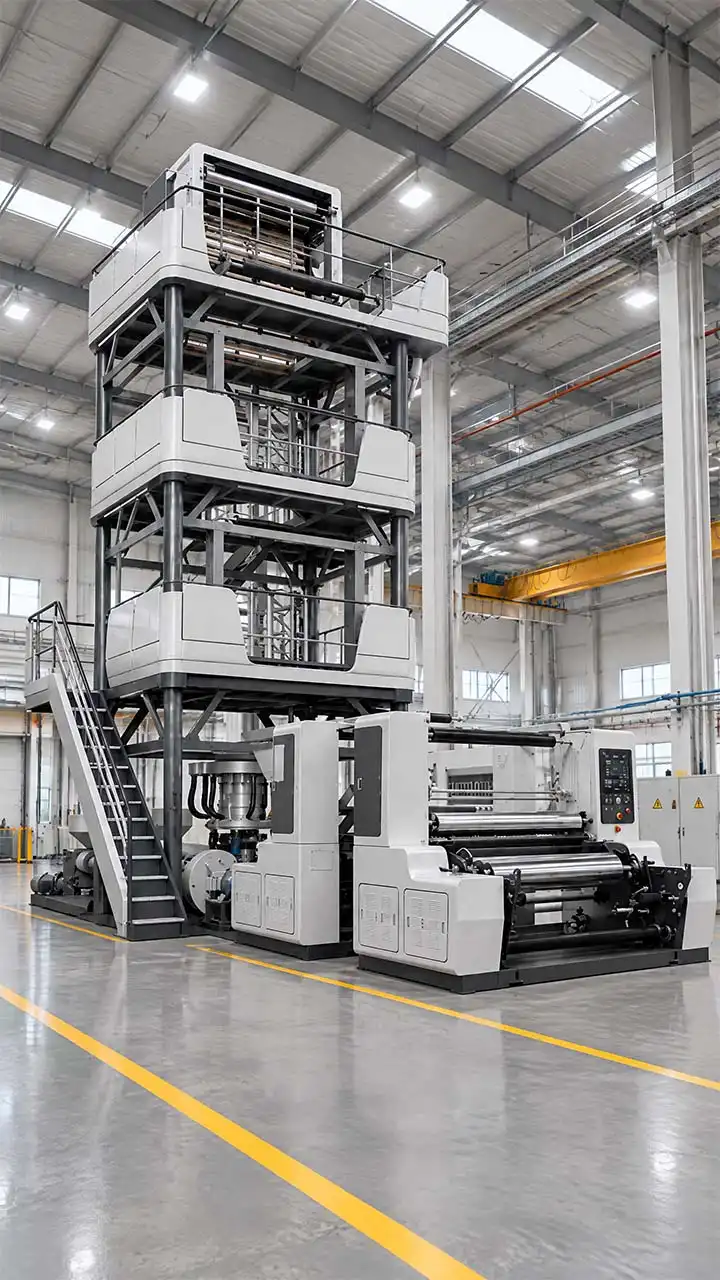 Blown film factory layout — ceiling height, floor space and utility requirements