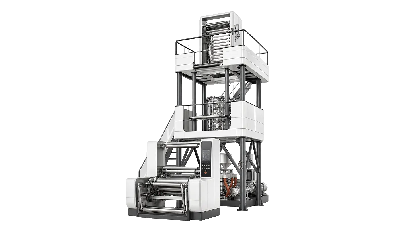 LayerQuestar 3-layer ABA ABC blown film machine — co-extrusion courier bag film