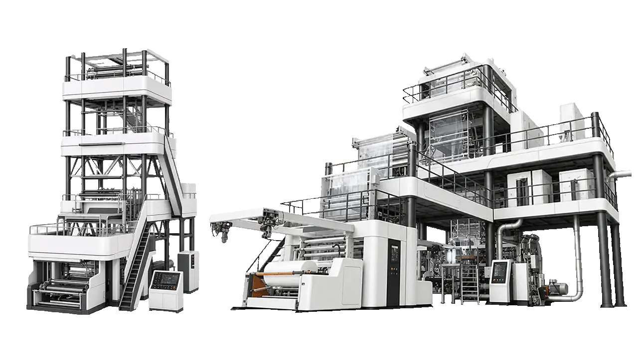 LayerQuestar 5-layer EVOH co-extrusion blown film machine producing food barrier film