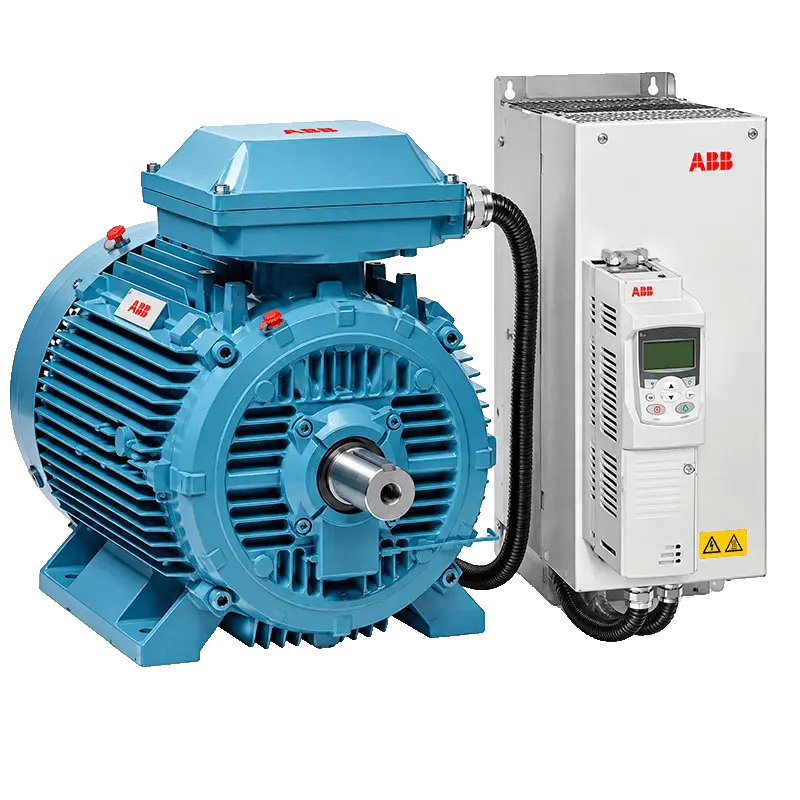 ABB main drive motor close-up — LayerQuestar 5-layer co-extrusion blown film machine