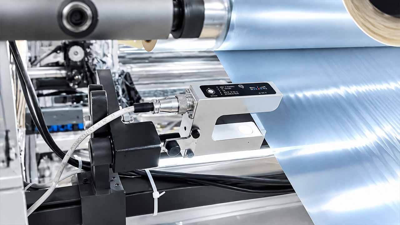 EPC edge position control system close-up — LayerQuestar flexo printer
