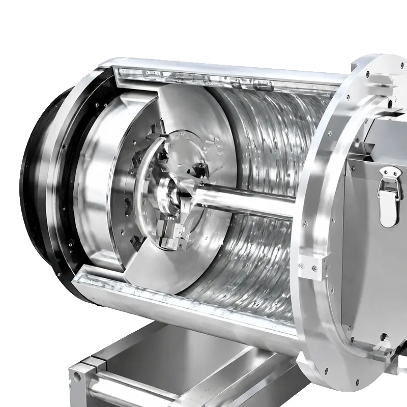 Vertical water-ring pelletizer die head close-up — LayerQuestar PP recycling line