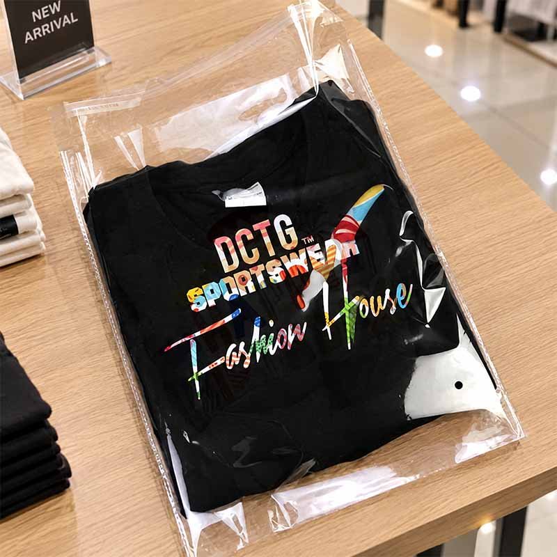 Transparent BOPP side-seal flat bags for garment and retail packaging