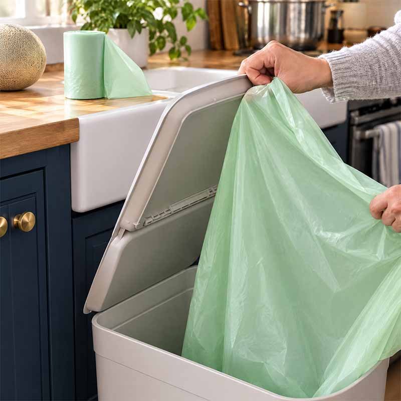 Compostable food waste garbage bag — produced on LayerQuestar biodegradable film machine