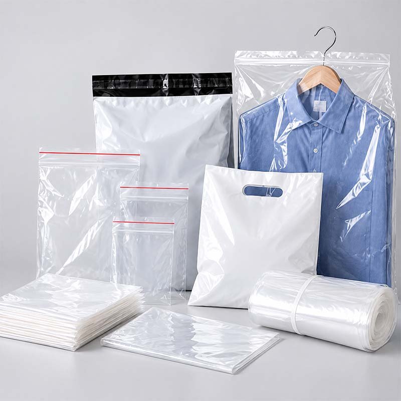 Printed PE and PP plastic film bags — T-shirt bags, courier bags, shopping bags