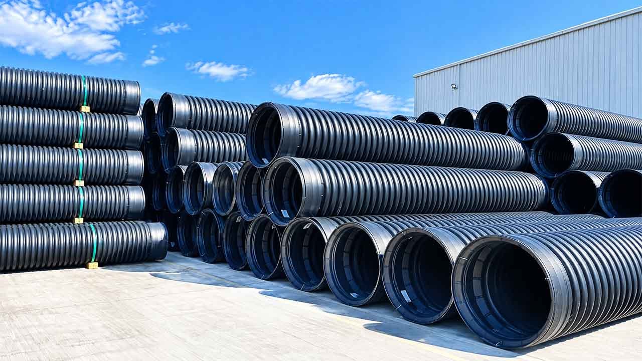 Non-pressure irrigation pipe and drainage pipe produced from recycled LDPE pellets