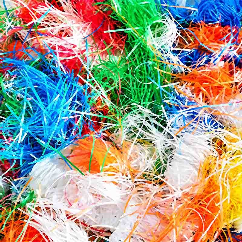PP woven bags and jumbo sacks stacked for recycling processing