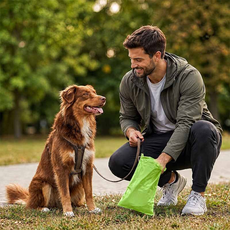Pet waste bag rolls — biodegradable PBAT dog poop bags on coreless rolls