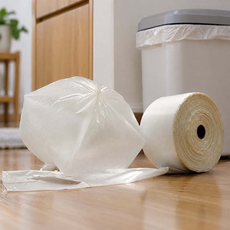 Star-seal rolled bin liner bags — supermarket private-label garbage bag rolls