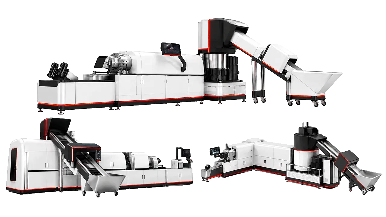 LayerQuestar agricultural film and PE film recycling pelletizing line in operation